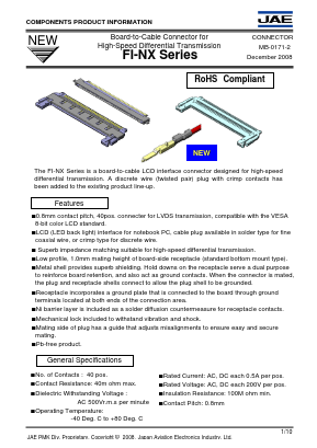 FI-NXB40SL-HF10-R3000 Datasheet PDF Japan Aviation Electronics Industry, Ltd.