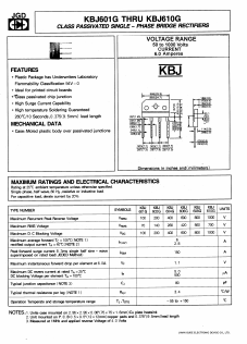 KBJ601G Datasheet PDF Jinan Gude Electronic Device