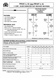 FR101G Datasheet PDF Jinan Gude Electronic Device