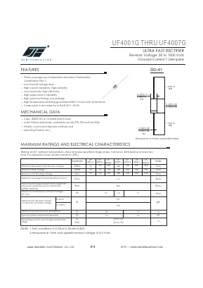 UF4007G Datasheet PDF Jinan Jing Heng Electronics Co., Ltd.