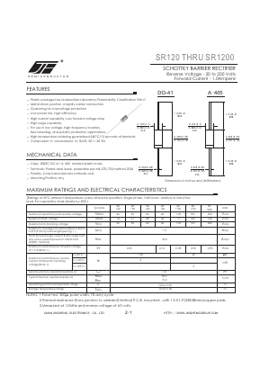 SR160 Datasheet PDF Jinan Jing Heng Electronics Co., Ltd.