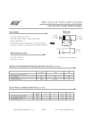 MM1Z5236B Datasheet PDF Jinan Jing Heng Electronics Co., Ltd.
