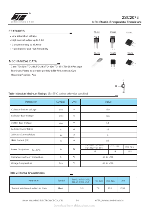 C2073 Datasheet PDF Jinan Jing Heng Electronics Co., Ltd.