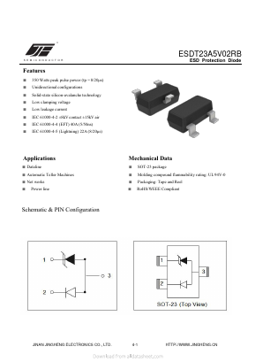 ESDT23A5V02RB Datasheet PDF Jinan Jing Heng Electronics Co., Ltd.