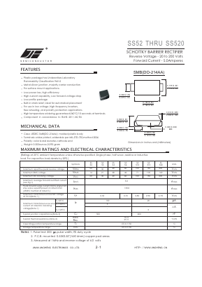 SS520 Datasheet PDF Jinan Jing Heng Electronics Co., Ltd.