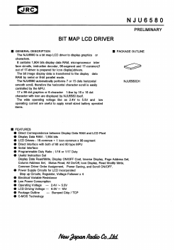 NJU6580 Datasheet PDF Japan Radio Corporation 