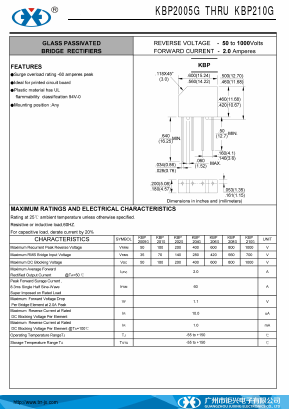 KBP201G Datasheet PDF Guangzhou Juxing Electronic Co., Ltd.