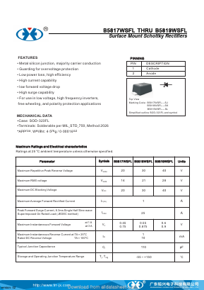 B5818WSFL Datasheet PDF Guangzhou Juxing Electronic Co., Ltd.