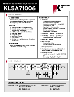 KL5A71006 Datasheet PDF KAWASAKI MICROELECTRONICS