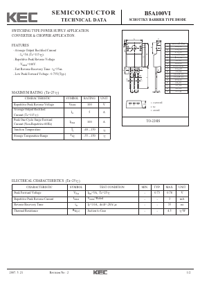 B5A100VI Datasheet PDF KEC