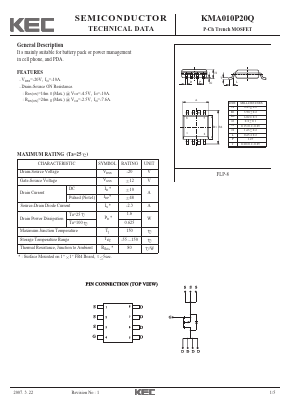 KMA010P20Q Datasheet PDF KEC