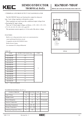 KIA78D05F Datasheet PDF KEC