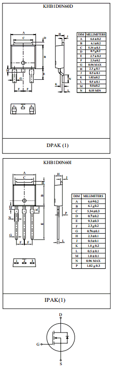 KHB1D0N60D Datasheet PDF KEC