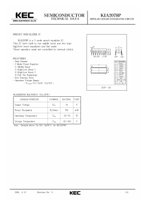 KIA2078 Datasheet PDF KEC
