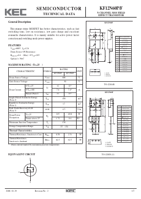 KF12N60P Datasheet PDF KEC
