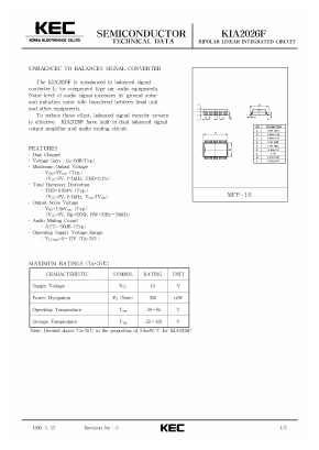 KIA2026F Datasheet PDF KEC