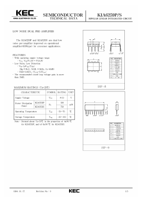 KIA6259 Datasheet PDF KEC