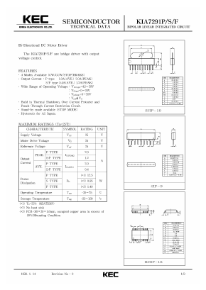 KIA7291F Datasheet PDF KEC