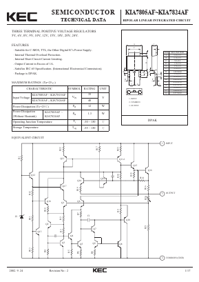 KIA7805AF Datasheet PDF KEC