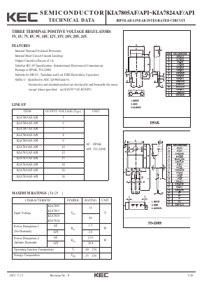 KIA7805AF Datasheet PDF KEC