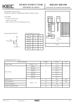 KRA104 Datasheet PDF KEC