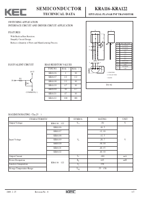 KRA117 Datasheet PDF KEC