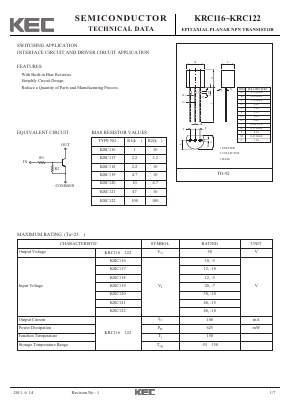 KRC120 Datasheet PDF KEC