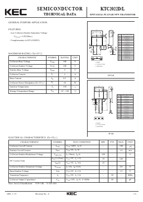 KTC2022D Datasheet PDF KEC