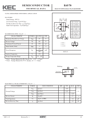 BAV70 Datasheet PDF KEC