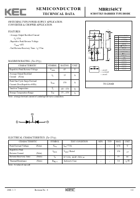 MBR1545CT Datasheet PDF KEC