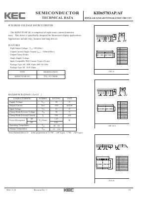 KID65783AF Datasheet PDF KEC
