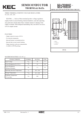 KIA78M15F Datasheet PDF KEC