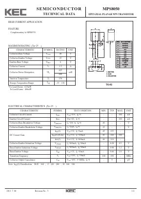 MPS8050 Datasheet PDF KEC