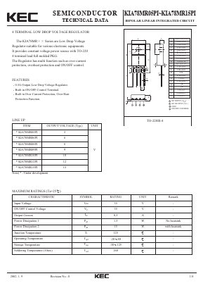 KIA78MR10 Datasheet PDF KEC