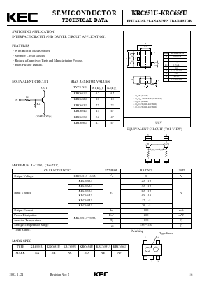 KRC651U Datasheet PDF KEC