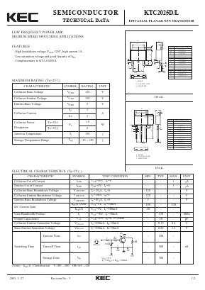 KTC2025D Datasheet PDF KEC