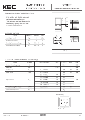 KF881U Datasheet PDF KEC