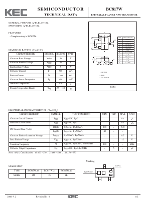 BC817W-40 Datasheet PDF KEC