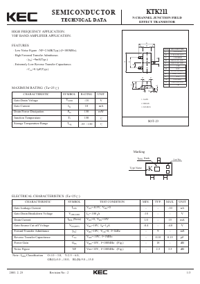 KTK211 Datasheet PDF KEC