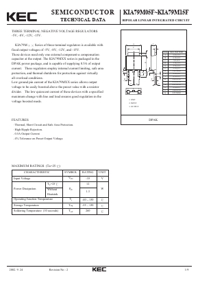 KIA79M08F Datasheet PDF KEC
