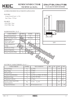 E50A37VBS Datasheet PDF KEC