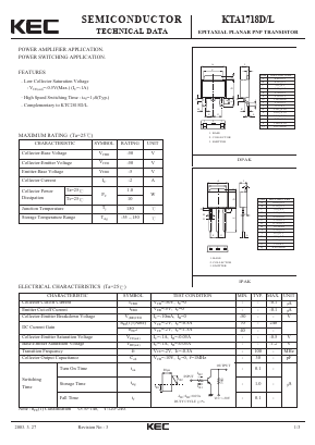 KTA1718D Datasheet PDF KEC