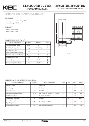 E50A21VBS Datasheet PDF KEC