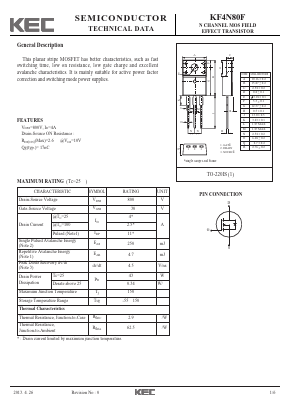 KF4N80F Datasheet PDF KEC