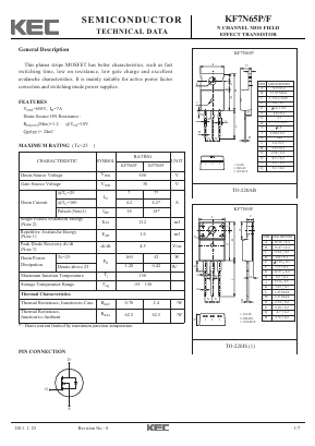 KF7N65P Datasheet PDF KEC