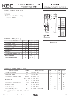 KTA1050 Datasheet PDF KEC