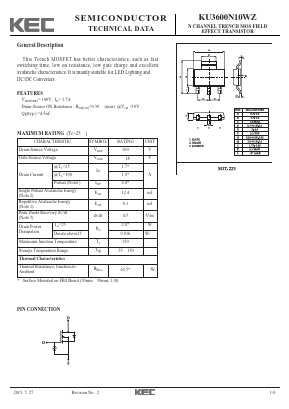 KU3600N10WZ Datasheet PDF KEC