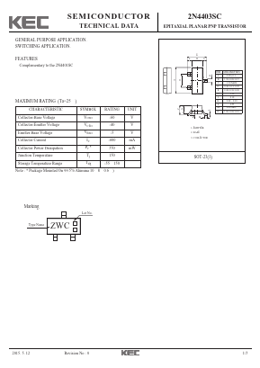 2N4403SC Datasheet PDF KEC