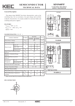KF6N60F Datasheet PDF KEC