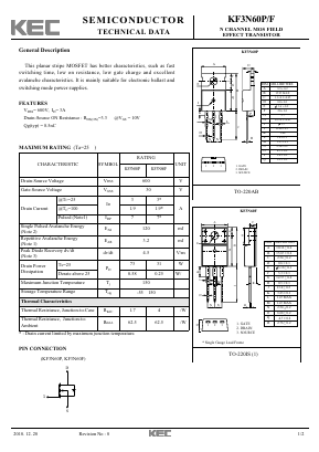 KF3N60PF Datasheet PDF KEC